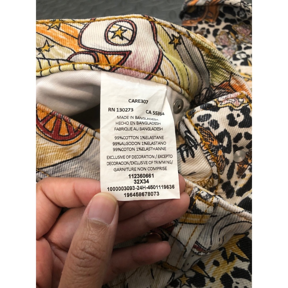 Wrangler x Lainey Wilson Flare Jeans Womens 32x34 Multicolor Graphic High Rise - Picture 4 of 8